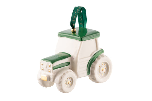 Belleek Classic Tractor Ornament - Green