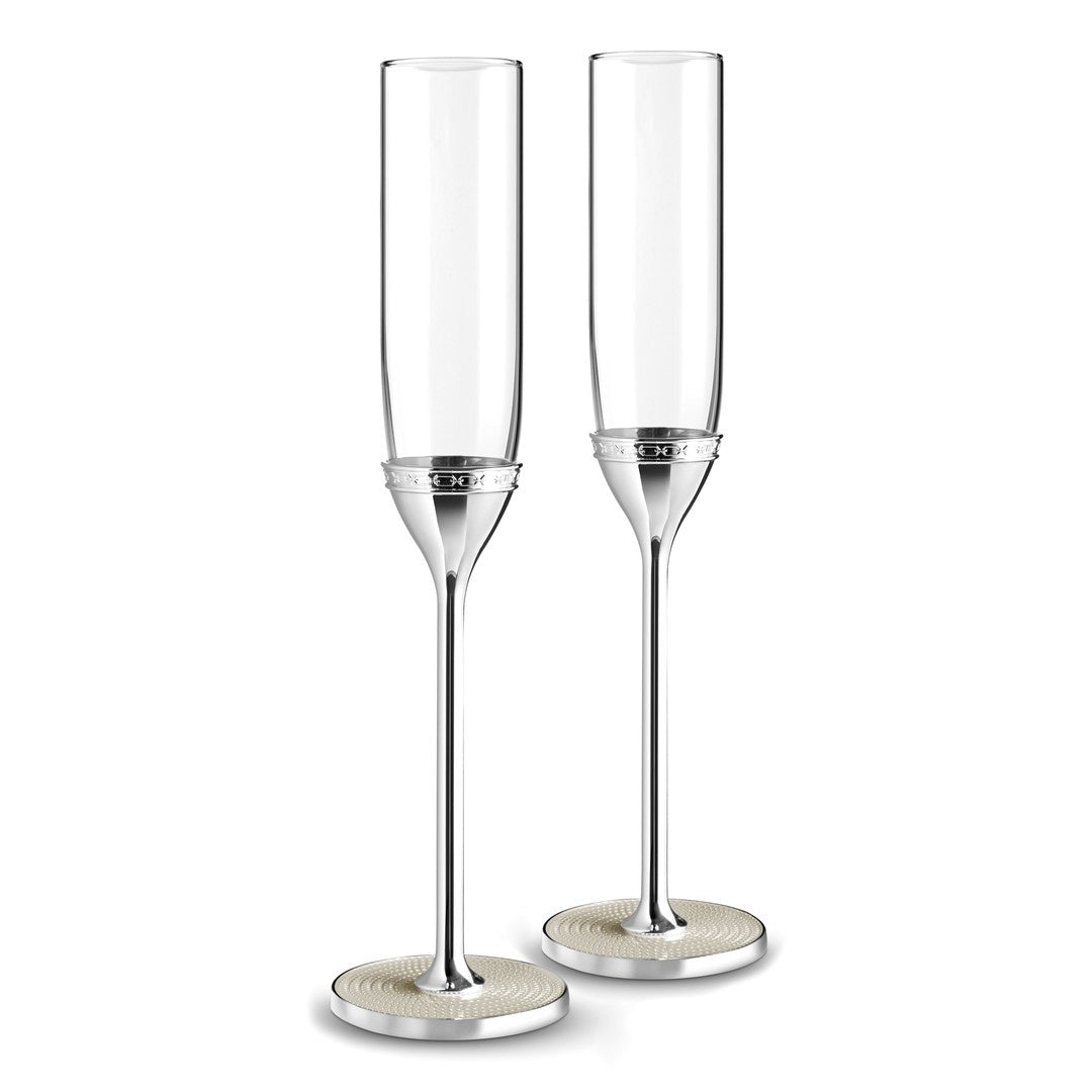 Wedgwood Vera Wang With Love Nouveau Pearl Toasting Flute, Set of 2