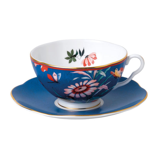 Wedgwood Paeonia Blush Blue Teacup and Saucer