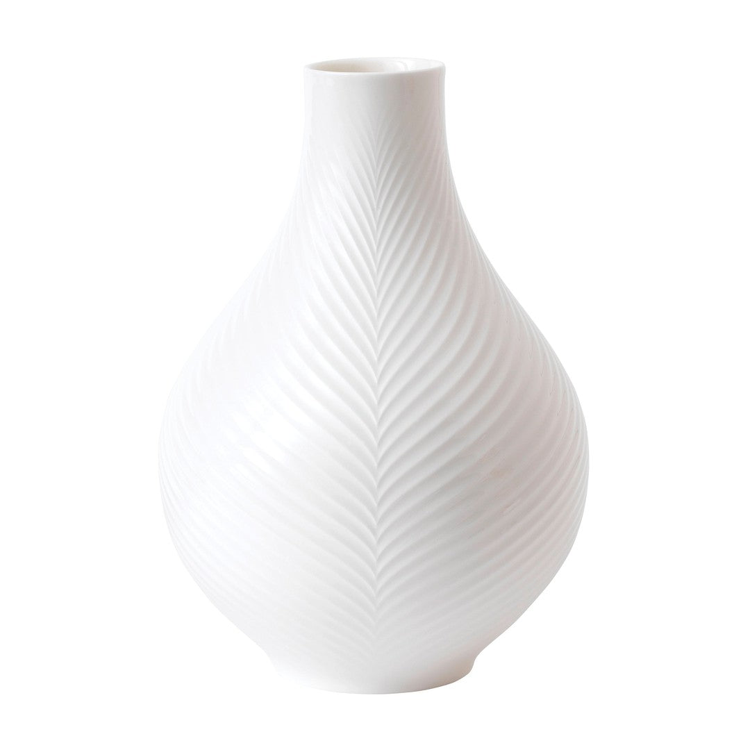 Wedgwood White Folia Bulb Vase 23cm