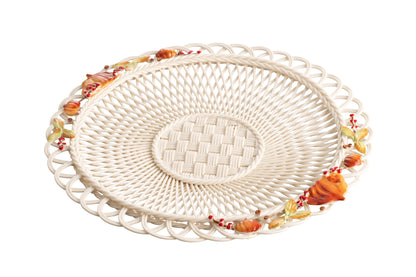 Belleek Classic Thanksgiving Basketweave Plate