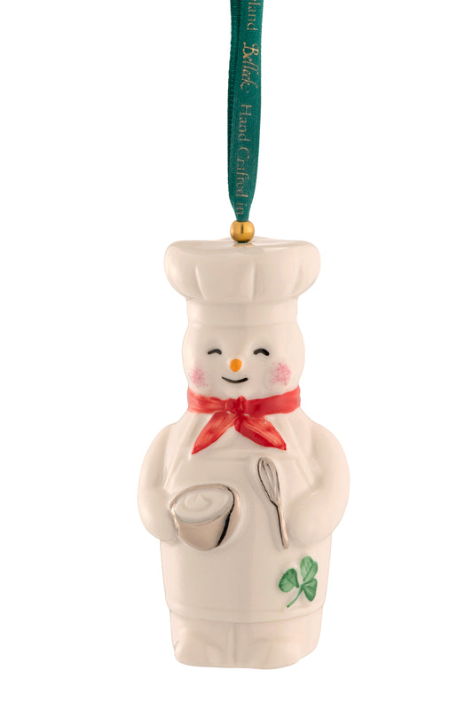 Belleek Classic Chef Snowman Ornament
