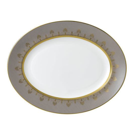 Wedgwood Anthemion Grey Oval Platter 35cm