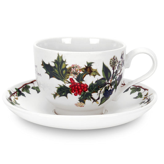Portmeirion The Holly and the Ivy Tea Cup and Saucer Set of 6