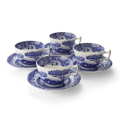Spode Blue Italian Breakfast Cups and Saucers Set of 4