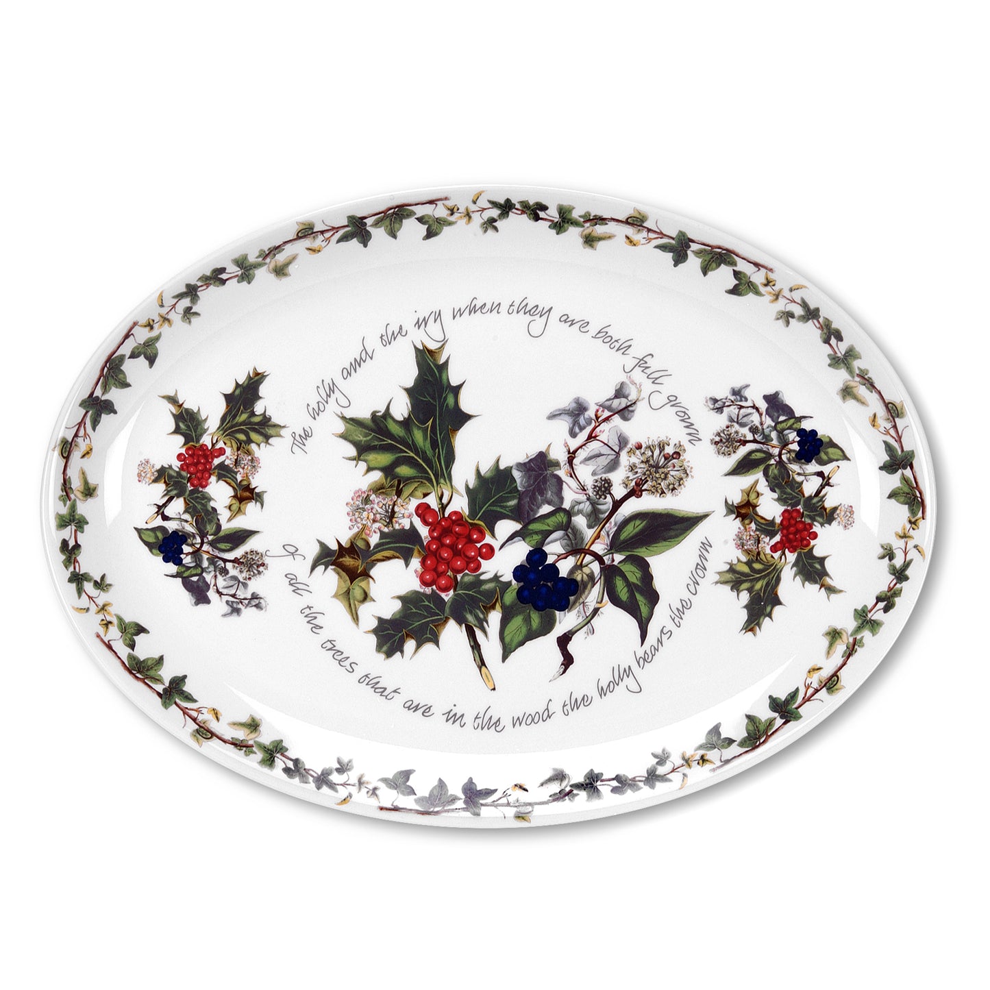 Portmeirion Holly & Ivy Oval Platter 13inch(33cm)