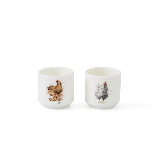 Royal Worcester Wrendale Designs Egg Cups Set of 2 Chickens