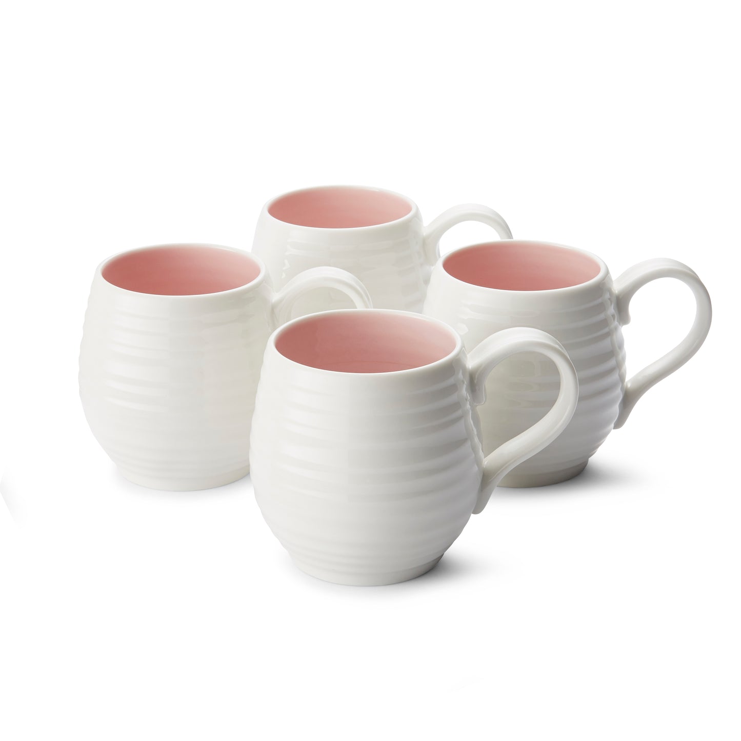 Sophie Conran For Portmeirion Honey Pot Pink 10oz Barrel Mug Set of 4