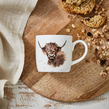 Royal Worcester Wrendale Designs Highland Cow Fine Bone China Mug - Set of 6