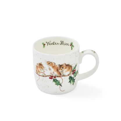 Royal Worcester Wrendale Designs Winter Mice Mug - Set of 6