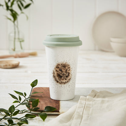 Royal Worcester Wrendale Designs Hedgehog Travel Mug with Silicone Lid