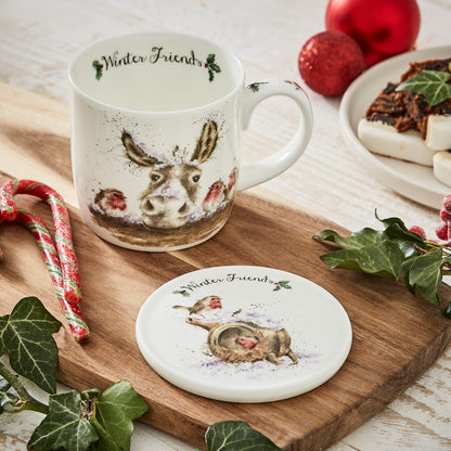 Royal Worcester Wrendale Designs Winter Mug & Coaster