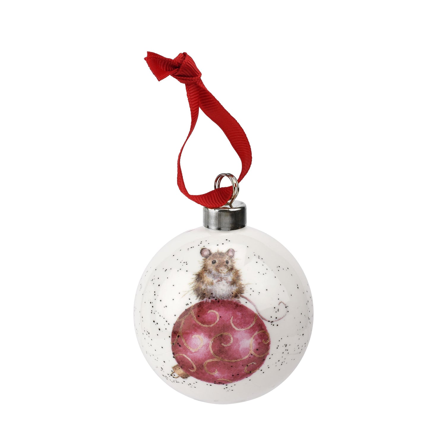 Royal Worcester Wrendale Designs Mouse Christmas Decoration