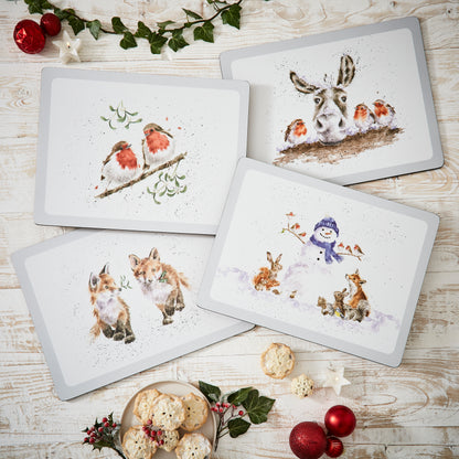 Royal Worcester Wrendale Designs Set of 4 Christmas Placemats