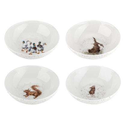 Royal Worcester Wrendale Designs Bowls Set of 4 Duck, Hare, Squirrel and Mouse