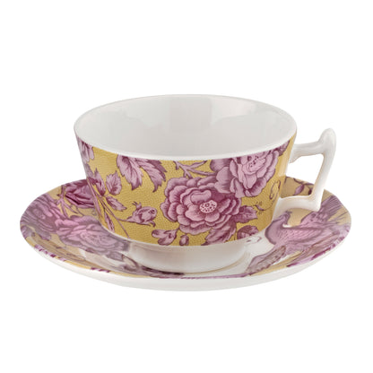 Spode Kingsley Ochre Tea Cup And Saucer Set Of 4