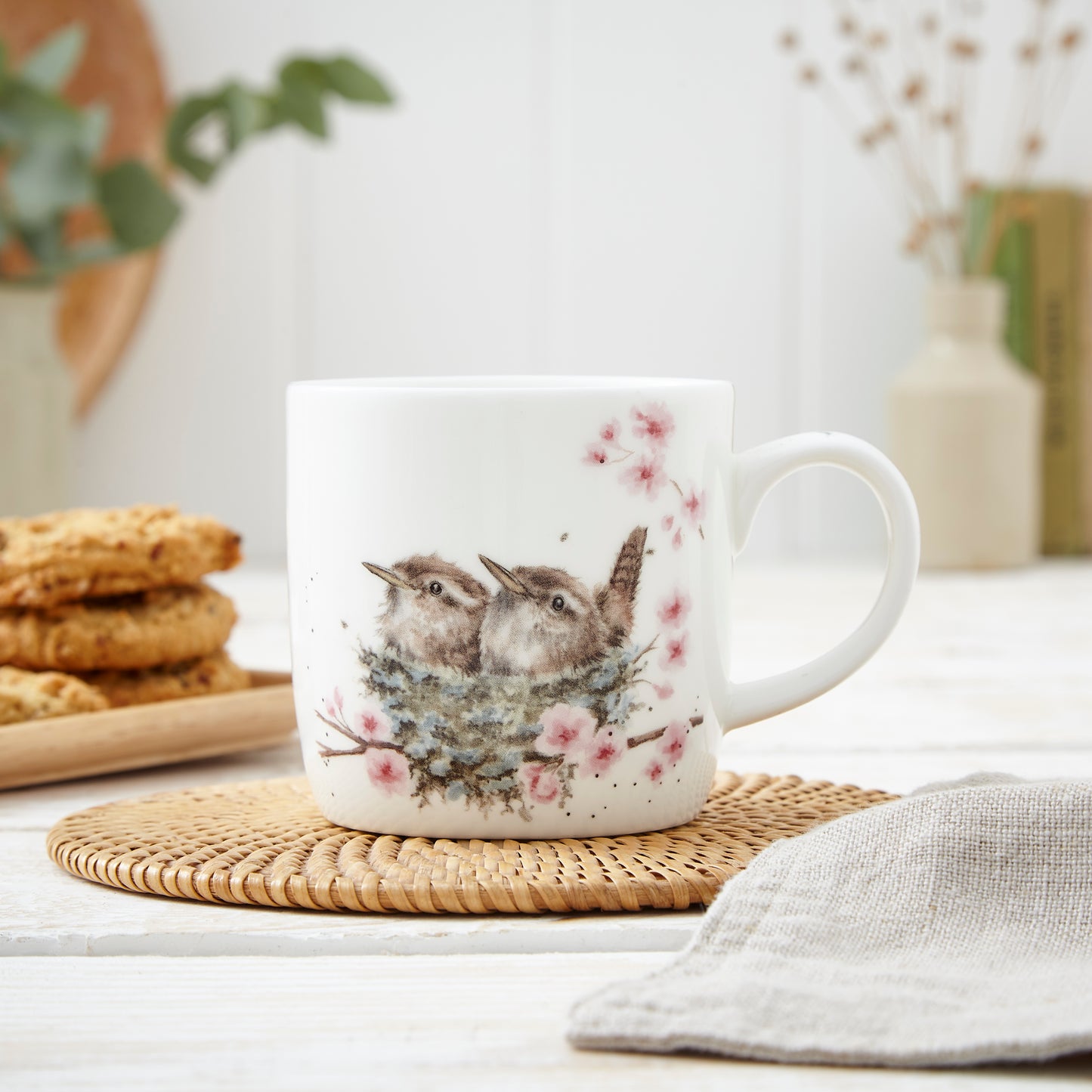 Royal Worcester Wrendale Designs Mug - Feather Your Nest - Set of 6