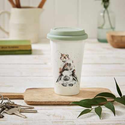 Royal Worcester Wrendale Designs Piggy in the Middle Travel Mug