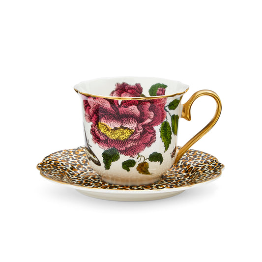 Creatures of Curiosity Leopard Teacup and Saucer by Spode