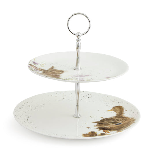 Royal Worcester Wrendale Designs 2 Tiered Cake Stand