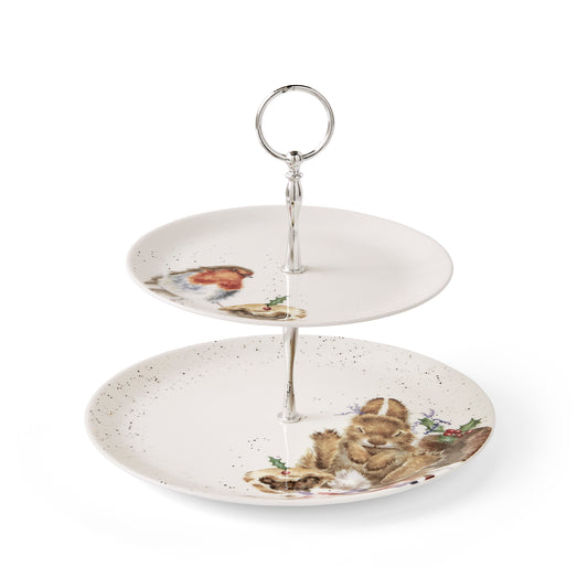 Royal Worcester Wrendale Designs Robin & Bunny Cake Stand