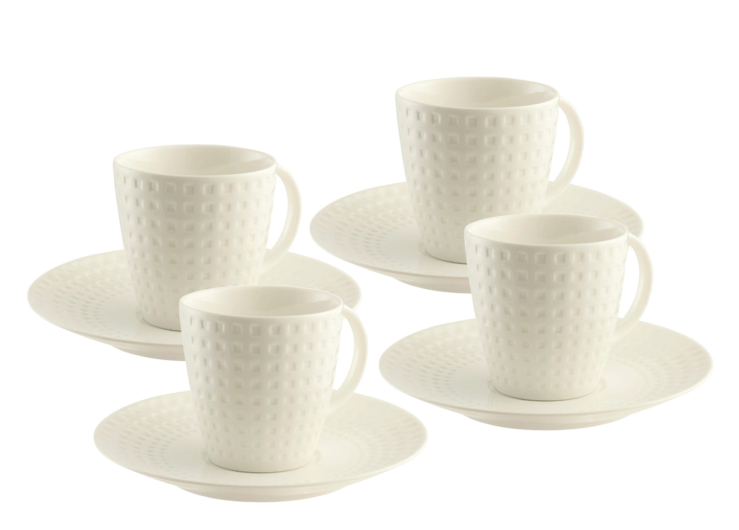 Belleek Living Grafton Tea Cups & Saucers Set Of 4