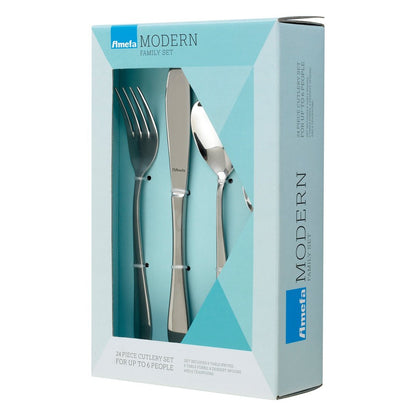 Sure 24 Piece Modern Cutlery Box Set by Amefa