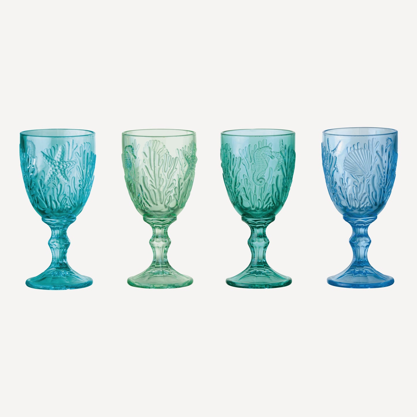 Artland Glass Set of 4 Marine Goblets