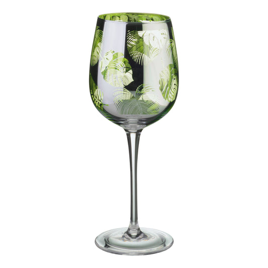 Artland Glass Tropical Leaves Wine Glass - Set of 2 Glasses
