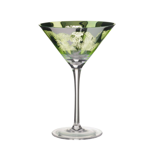 Artland Glass Tropical Leaves Martini Glass - Set of 2 Glasses