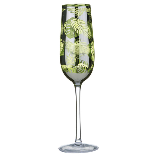 Artland Glass Tropical Leaves Champagne Flute - Set of 2 Glasses