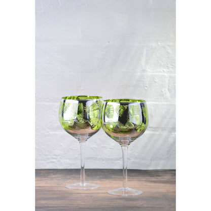 Artland Glass Tropical Leaves Gin Glass - Set of 2 Glasses