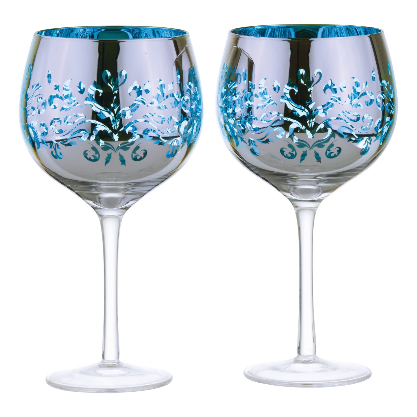 Artland Glass Set of 2 Filigree Gin Glasses Blue