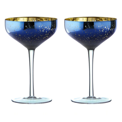 Artland Glass Set of 2 Galaxy Champagne Saucers