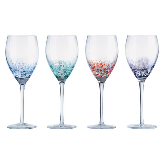 Anton Studio Glass Speckle Wine Glasses - Set of 4