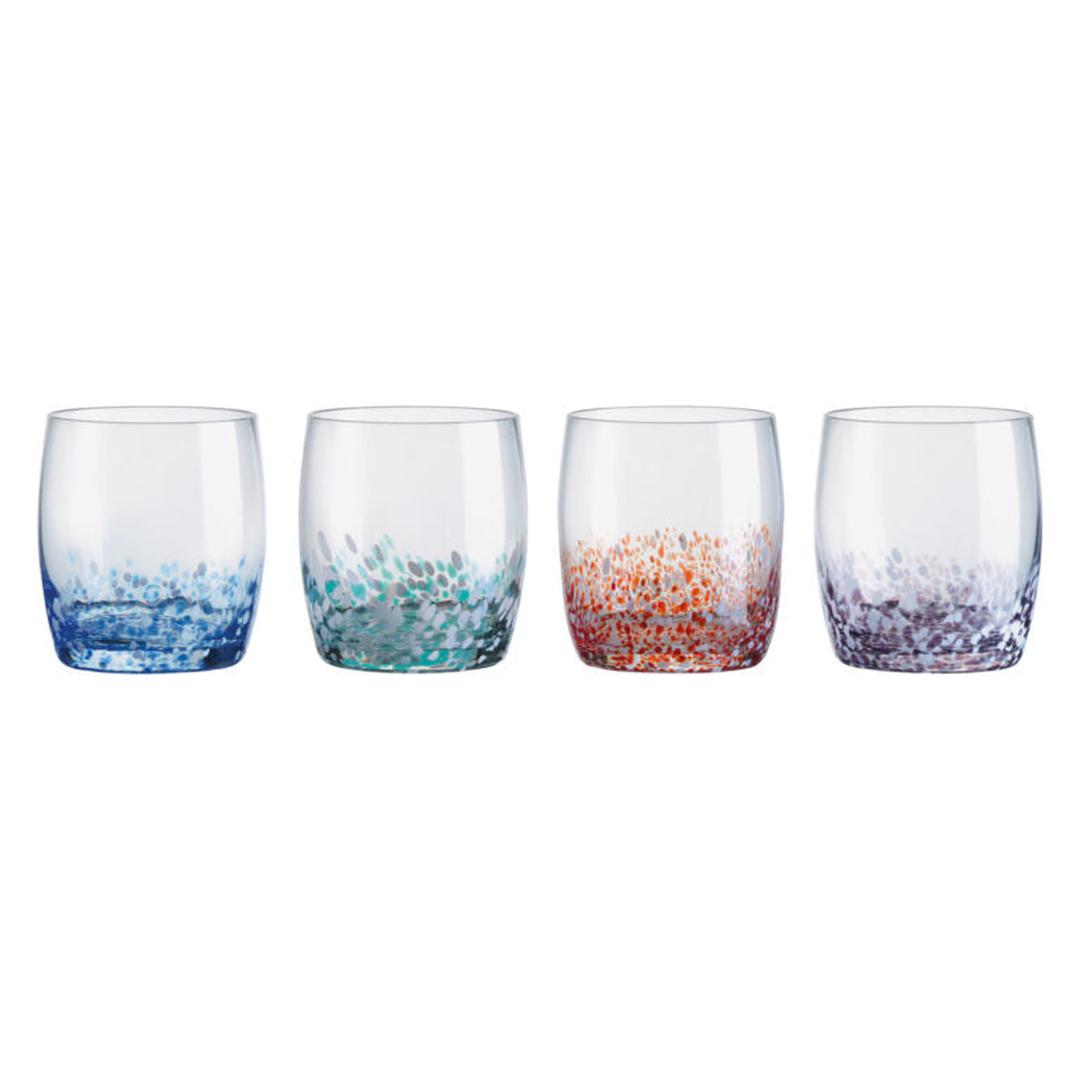 Anton Studio Glass Speckle DOF Tumblers - Set of 4 Glasses