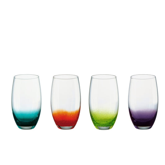 Anton Studio Glass Fizz Hiball Tumblers Set of 4 Glasses