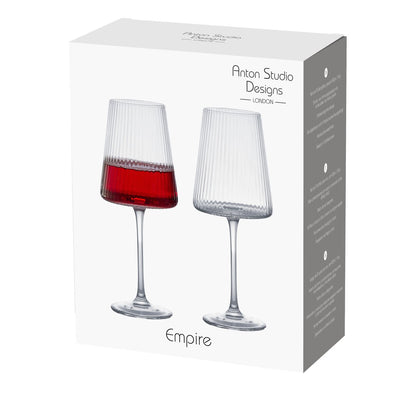 Anton Studio Glass Set of 2 Empire Wine Glasses