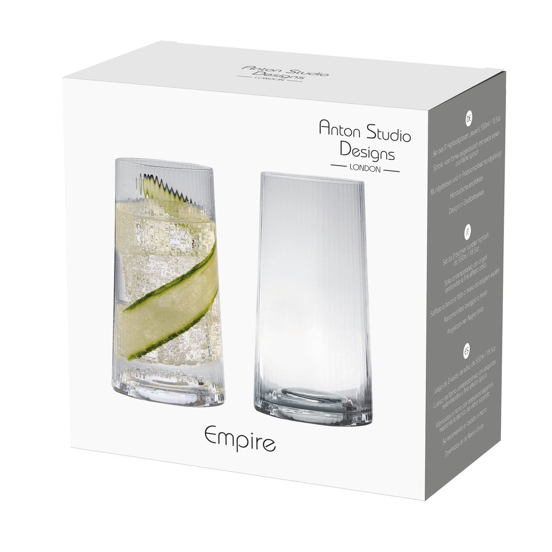 Anton Studio Glass Set of 2 Empire Hiball Tumblers