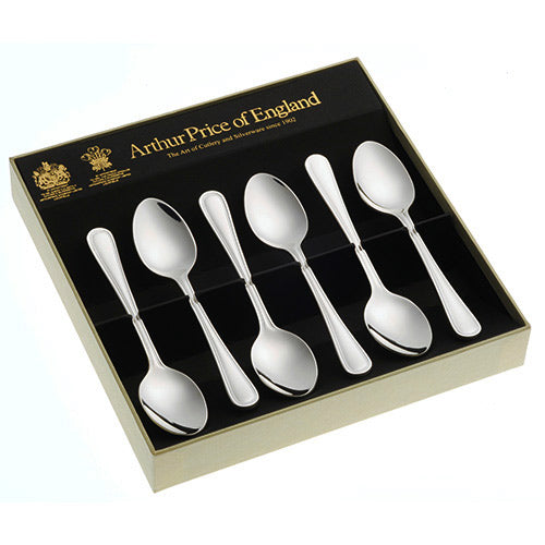 Arthur Price Britannia Cutlery Set - Stainless Steel Box of 6 Teaspoon