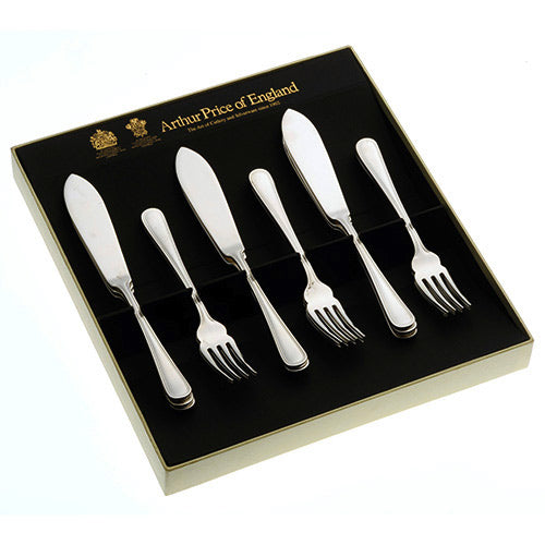 Arthur Price Britannia Cutlery Set - Silver Plate 6 Pairs of Fish Eaters