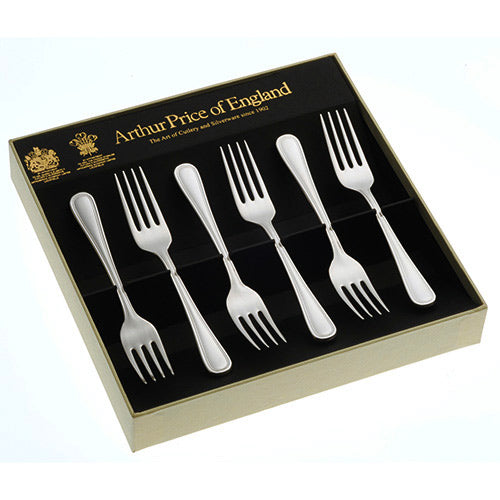 Arthur Price Britannia Cutlery Set - Silver Plate Box of 6 Tea/Fruit Forks
