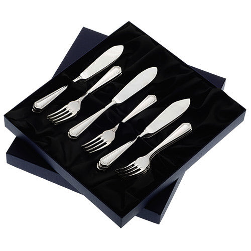 Arthur Price Chester Cutlery Set - Stainless Steel 6 Pairs of Fish Eaters