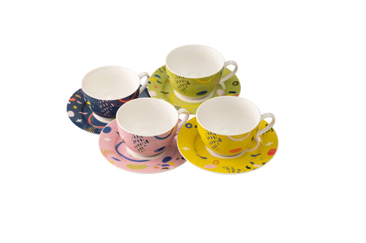 Aynsley Verdant Tea Cups & Saucers Set Of 4