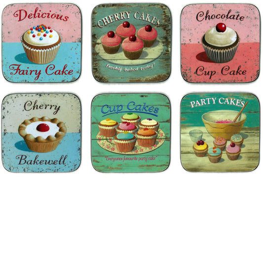 Martin Wiscombe Coasters Set of 6 Fairy Cakes