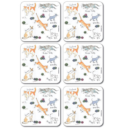 Madeleine Floyd Coasters Set of 6 Cats