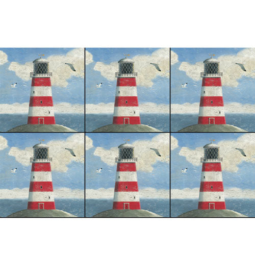 Martin Wiscombe Coasters Set of 6 Lighthouse