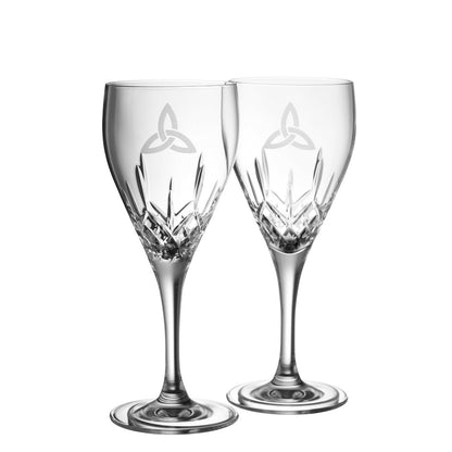 Galway Crystal Trinity Knot White Wine Pair