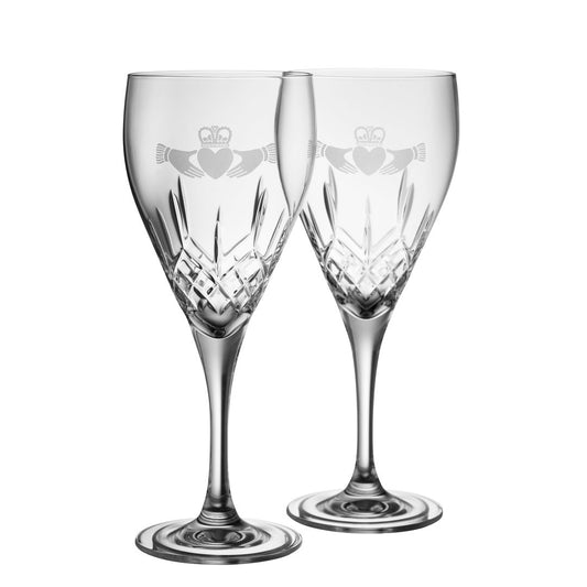 Galway Crystal Claddagh Red Wine Pair