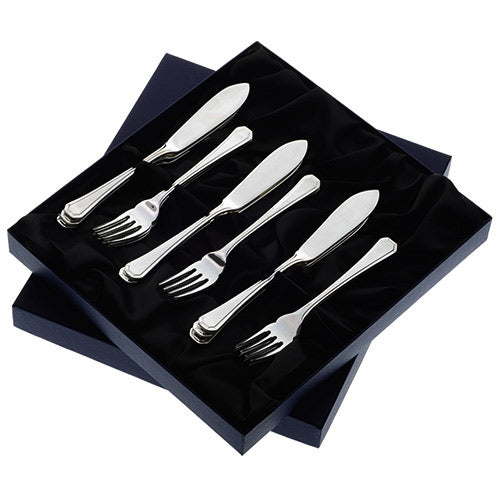 Arthur Price Grecian Cutlery Set - Stainless Steel 6 Pairs of Fish Eaters